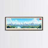 Changsha, China Panoramic Travel Poster Canvas Print, Changsha, China Painting, China Art, Changsha Travel Art, Living Room Painting