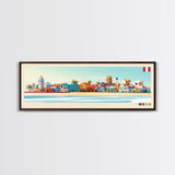 Chiclayo, Peru Panoramic Travel Poster Canvas Print, Chiclayo, Peru Painting, Peru Art, Chiclayo Travel Art, Guest Room Painting