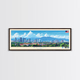Kajang, Malaysia Panoramic Travel Poster Canvas Print, Kajang, Malaysia Painting, Malaysia Art, Kajang Panoramic Travel Art, Travel Painting