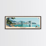 Busan, South Korea Panoramic Canvas Print, Busan, South Korea Painting, South Korea Art, Busan Travel Poster, Travel Art, Guest Room Painting