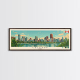 Calgary, Canada Panoramic Canvas Print, Calgary, Canada Painting, Canada Art, Calgary Travel Poster, Travel Art, Guest Room Painting