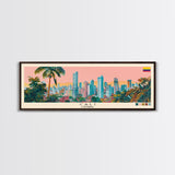 Cali, Colombia Panoramic Canvas Print, Cali, Colombia Painting, Colombia Art, Cali Travel Poster, Travel Art, Vacation Gift