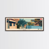 Makassar, Indonesia Panoramic Canvas Print, Makassar, Indonesia Painting, Indonesia Art, Makassar Travel Poster, Travel Art, Guest Room Painting