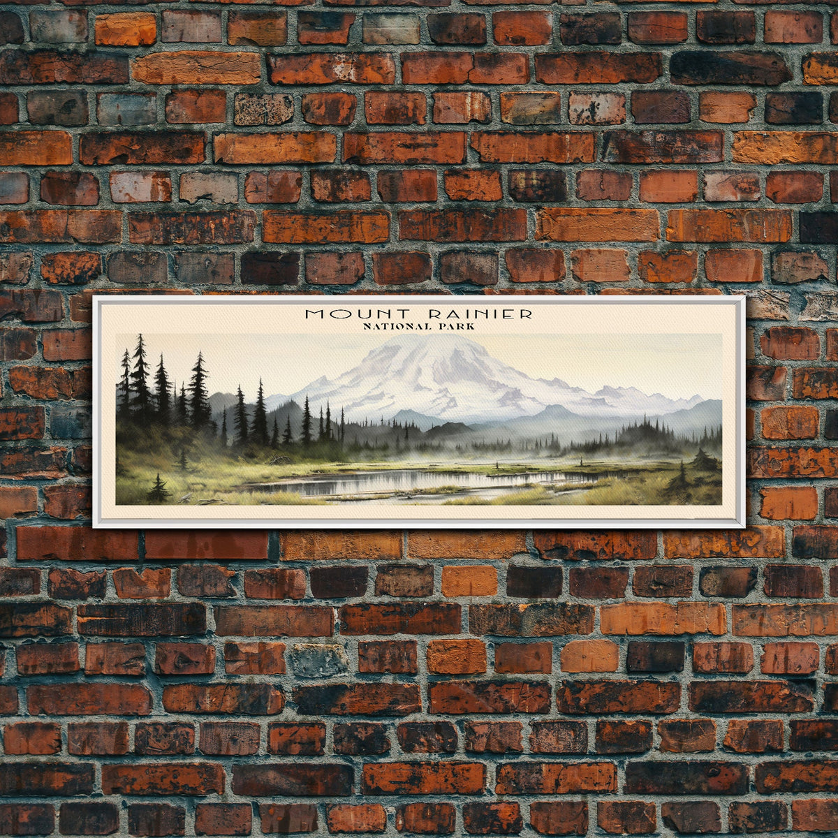 Mount Rainier National Park Panoramic Travel Art, National Park Print ...