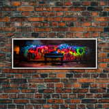 Limited Edition Graffiti Covered Piano Street Art Framed Canvas Print, Premium Graffiti Street Art Wall Decor, Extra Large Wall Art