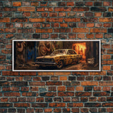 Graffiti Punk Wall Art, Street Art, Framed Canvas Print, Detroit Muscle, Limited Edition, High Quality Art, Game Room Art, Mancave