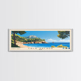 Cala Salada, Spain Panoramic Beach Print, Vacation Gift, Spain Wall Art, Beach Painting, Beach Decor, Beach Painting