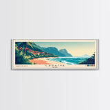Caraíva, Brazil Panoramic Print, Vacation Gift, Brazil Wall Art, Beach Painting, Beach Decor, Large Wall Art, Wood Frame Art