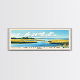 Chincoteague Island, Virginia Panoramic Beach Print, Vacation Gift, Virginia Wall Art, Framed Canvas Print, Framed Beach Painting