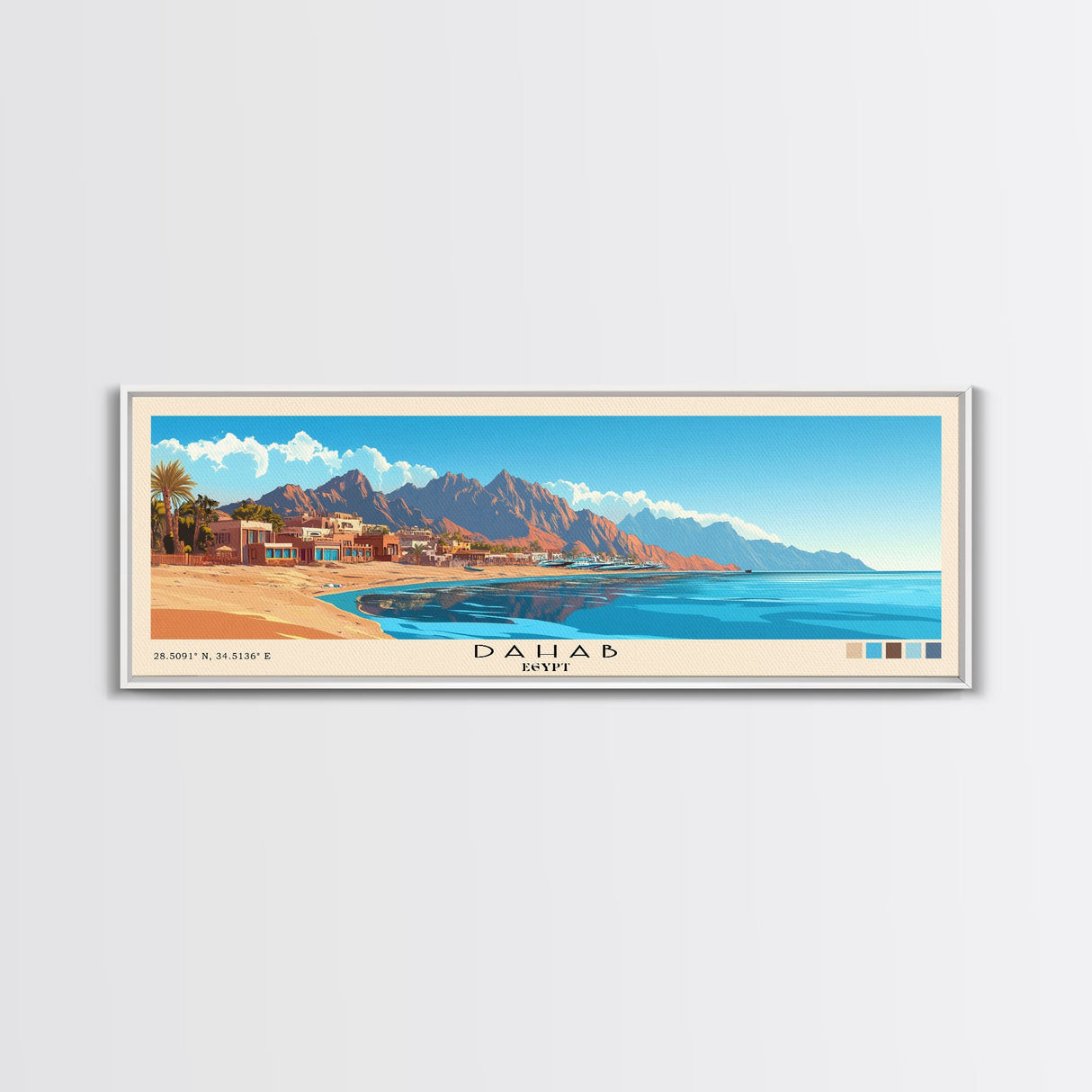 Dahab, Egypt Panoramic Print, Vacation Gift, Egypt Wall Art, Vacation Wall Art, Vacatation Memories, Beach Decor, Beach Or Lakehouse Art