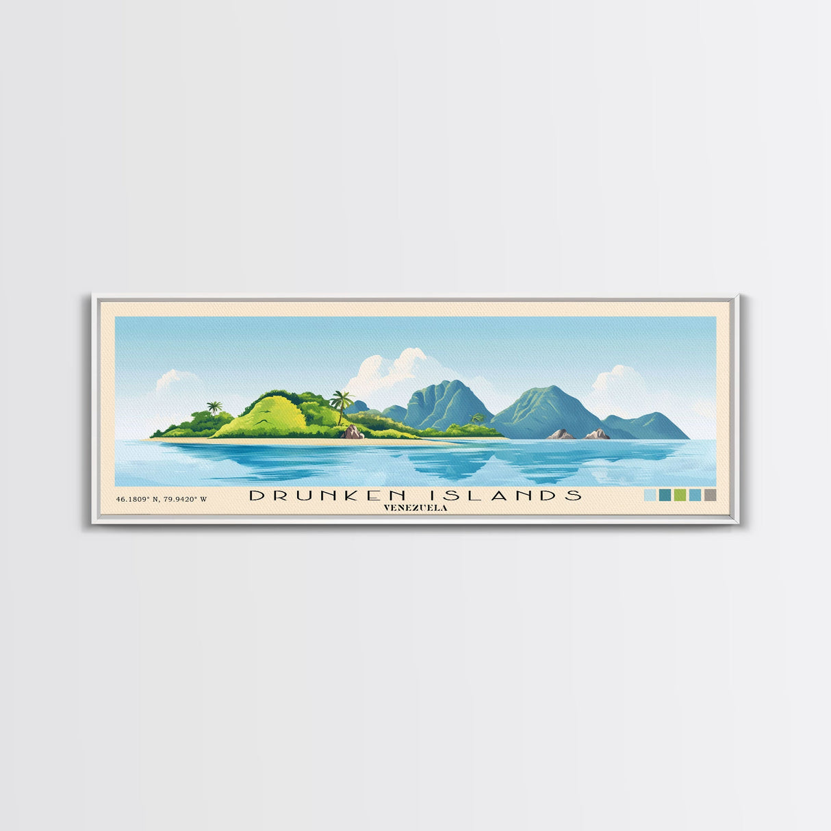 Drunken Islands, Venezuela Panoramic Print, Vacation Gift, Venezuela Wall Art, Vacation Wall Art, Vacatation Memories, Beach Decor, Beach Or Lakehouse Art