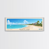 Grace Bay, Turks and Caicos Islands Panoramic Beach Print, Vacation Gift, Turks and Caicos Islands Wall Art, Framed Canvas Print, Framed Beach Painting