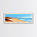 Oualidia Beach, Morocco Panoramic Beach Print, Vacation Gift, Morocco Wall Art, Framed Canvas Print, Framed Beach Painting