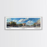 Laredo Texas Panoramic Cityscape Painting, Framed Canvas Print, Urban Decor, Office Wall Art, Watercolor Travel Poster, Home Decoration