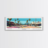 Victorville California Panoramic Art, Mid Century Modern Framed Canvas Print, Retro Pop Art Travel Poster, City Print, Living Room Decor