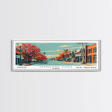 Pembroke Pines Florida Panoramic Wall Art, Mid Century Modern Framed Canvas Print, Retro Pop Art Travel Poster, Office Decor, Living Room Art