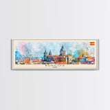 Burgos Spain Wall Art, Panoramic Travel Poster, Panoramic Framed Canvas Print, City Wall Art, Wall Hanging Home Decor, Travel Art