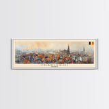 Charleroi Belgium Travel Print Wall Art, Panoramic City Art, Travel Art, Wall Decor, Vacation Gift, Framed Canvas Print Or Metal Art