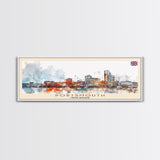 Portsmouth United Kingdom Wall Art, Panoramic Travel Poster, Panoramic Framed Canvas Print, City Wall Art, Wall Hanging Home Decor, Travel Art