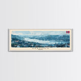 Drammen Norway Travel Print Wall Art, Panoramic City Art, Travel Art, Wall Decor, Vacation Gift, Framed Canvas Print Or Metal Art