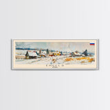 Engels Russia Panoramic Travel Poster, Framed Canvas Print or Metal Wall Art, Travel Art, Home Decor, Panoramic Painting, Midcentury Art