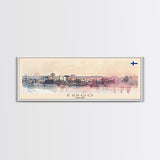 Espoo Finland Wall Art, Panoramic Travel Poster, Panoramic Framed Canvas Print, City Wall Art, Wall Hanging Home Decor, Travel Art