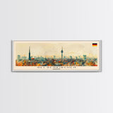 Gelsenkirchen Germany Panoramic Travel Poster, Framed Canvas Print or Metal Wall Art, Travel Art, Home Decor, Panoramic Painting, Midcentury Art