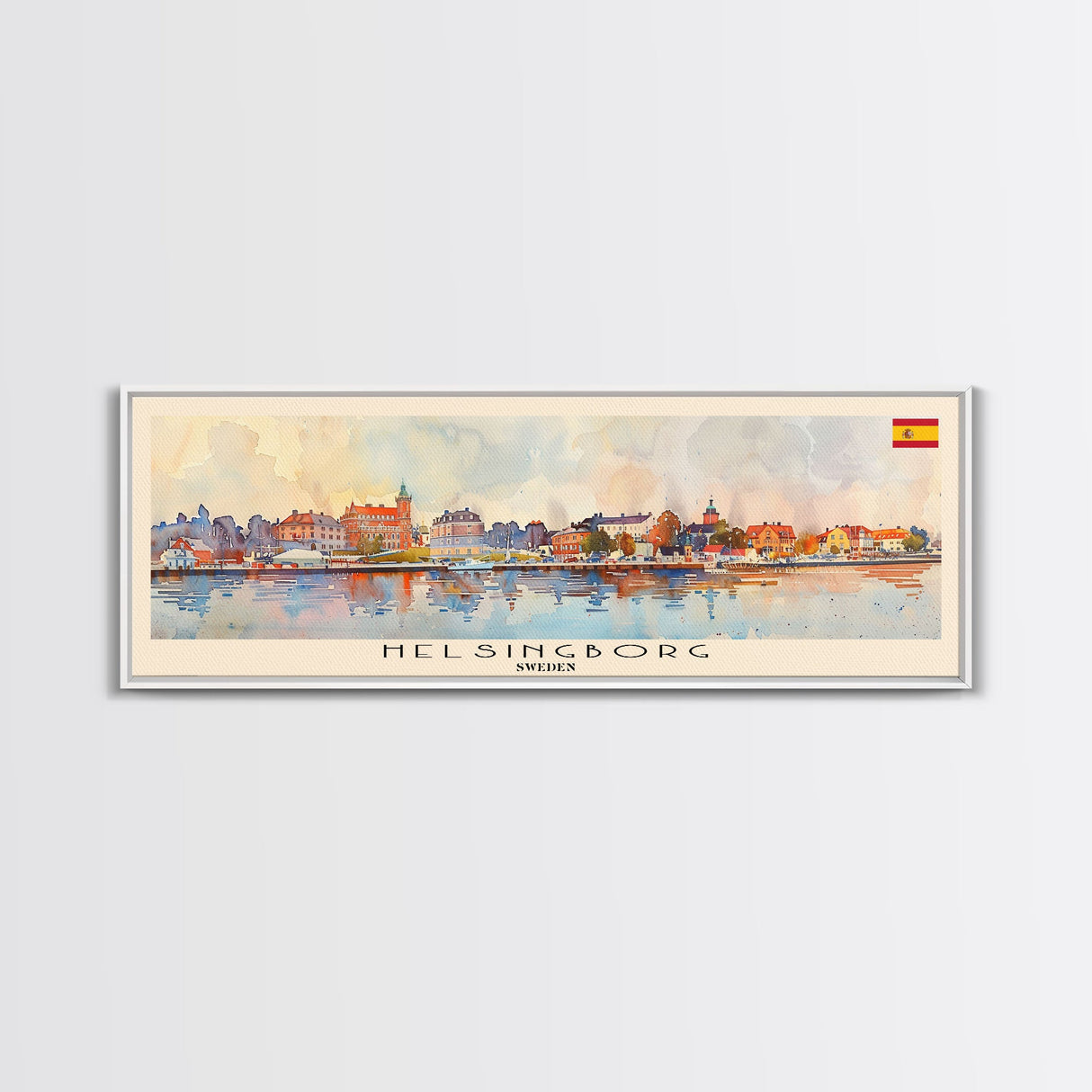 Helsingborg Sweden Travel Print Wall Art, Panoramic City Art, Travel Art, Wall Decor, Vacation Gift, Framed Canvas Print Or Metal Art