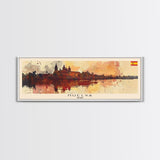 Huelva Spain Panoramic Travel Poster, Framed Canvas Print or Metal Wall Art, Travel Art, Home Decor, Panoramic Painting, Midcentury Art