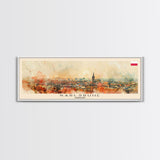 Karlsruhe Germany Panoramic Travel Poster, Framed Canvas Print or Metal Wall Art, Travel Art, Home Decor, Panoramic Painting, Midcentury Art