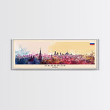 Saransk Russia Panoramic Travel Poster, Framed Canvas Print or Metal Wall Art, Travel Art, Home Decor, Panoramic Painting, Midcentury Art