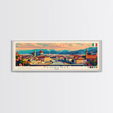 Florence Italy Panoramic Travel Poster, Framed Canvas Print or Metal Wall Art, Travel Art, Home Decor, Panoramic Painting, Midcentury Art