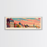 Horsens Denmark Travel Print Wall Art, Panoramic City Art, Travel Art, Wall Decor, Vacation Gift, Framed Canvas Print Or Metal Art