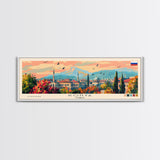 Konya Turkey Panoramic Travel Poster, Framed Canvas Print or Metal Wall Art, Travel Art, Home Decor, Panoramic Painting, Midcentury Art