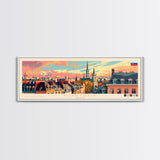 Kortrijk Belgium Travel Print Wall Art, Panoramic City Art, Travel Art, Wall Decor, Vacation Gift, Framed Canvas Print Or Metal Art