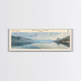 Bear Lake Panoramic Framed Canvas Print, Lake House Decor, Scenic View, Travel Poster, Minimalist Art, Home Decoration