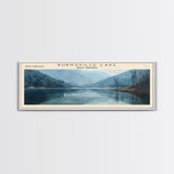 Burnsville Lake West Virginia Framed Canvas Print, Panoramic Lake House Decor, Wall Art, Travel Poster, Modern Lake Painting, Nature Art