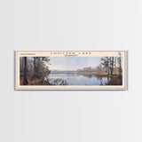 Choctaw Lake Mississippi Framed Canvas Print, Lake House Art, Panoramic Wide Wall Art, Travel Poster, Rustic Lake Painting, Home Decor