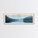 Cormorant Lake Framed Canvas Print, Lake House Decor, Panoramic Wide Art, Travel Poster, Rustic Lake Painting, Home Decor