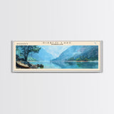 Diablo Lake Washington Framed Canvas Print, Lake House Art, Panoramic Wall Art, Travel Poster, Minimalist Lake Painting, Home Decor