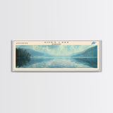 Gods Lake Framed Canvas Print, Lake House Decor, Panoramic Wall Art, Travel Poster, Scenic Lake Painting, Nature Art