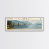 Keller Lake Framed Canvas Print, Panoramic Lake House Decor, Wall Art, Travel Poster, Scenic Lake Painting, Nature Art