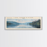 Lake Coeur d'Alene Idaho Framed Canvas Print, Lake House Decor, Panoramic Wall Art, Travel Poster, Scenic Lake Painting, Home Art