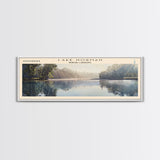 Lake Norman North Carolina Framed Canvas Print, Lake House Decor, Panoramic Wall Art, Travel Poster, Scenic Landscape Painting, Contemporary Art