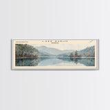 Lake Rabun Georgia Framed Canvas Print, Lake House Decor, Panoramic Wall Art, Travel Poster, Serene Landscape Painting, Living Room Decor