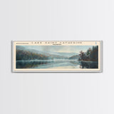 Lake Saint Catherine, Boho Art, Scenic Landscape, Travel Poster Art, Wall Art, Home Decor, Nature Scene, Lake Painting, Minimalist Art, Living Room Decor, Travel Print, Framed Canvas Print, Lake House Decor, Panoramic Print