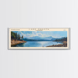 Lake Shasta, Boho Art, Beautiful Landscape, Travel Poster Art, Wall Art, Home Decor, Nature Scene, Lake Painting, Minimalist Art, Rustic Art, Travel Print, Framed Canvas Print, Lake House Decor, Panoramic Print