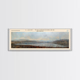 Lake Thunderbird Oklahoma Framed Canvas Print, Lake House Decor, Panoramic Wall Art, Travel Poster, Scenic Landscape Painting, Bedroom Decor