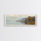 Lake Willoughby Vermont Framed Canvas Print, Lake House Decor, Panoramic Wall Art, Travel Poster, Scenic Landscape Painting, Living Room Decor