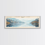 Mashapaug Lake Connecticut Framed Canvas Print, Lake House Decor, Panoramic Wall Art, Travel Poster, Beautiful Landscape Painting, Living Room Decor